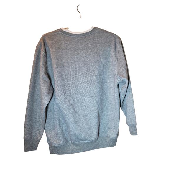 Vtg 90s Christmas Tree Embroidered Crewneck Sweatshirt Double Collar Size L - Picture 2 of 7